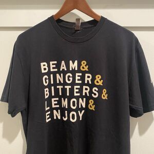 Jim Beam T-Shirt Men‎ Large Black Graphic Tee Bourbon Whiskey Highball Holiday